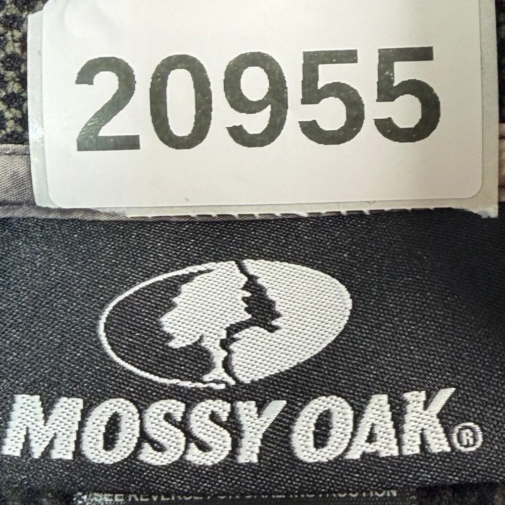 Mossy Oak 1/4 Zip Pullover Men XL Black Gray Camo Pocket Long Sleeve Hunting